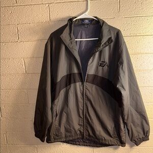 VANTAGE  Gray Windbreaker Jacket with Elastic Cuffs
